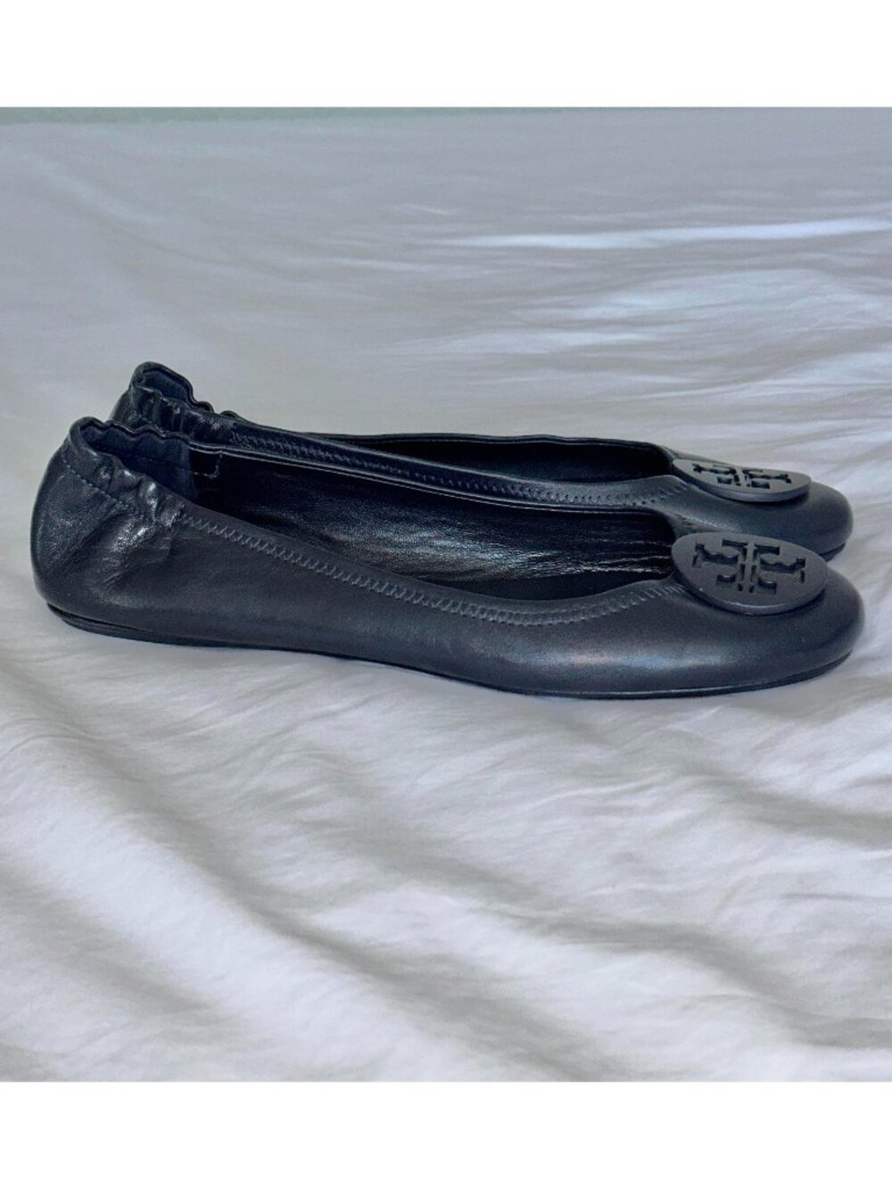 Tory Burch Minnie Classic Ballet Flats Dark Navy Size 10.5